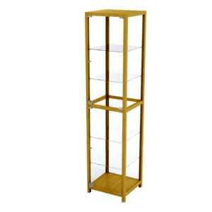 Kapea 181 cm korkea monikko vitriini. Tammi.