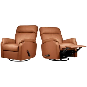 Flamingo Recliner -mekanismituoli nahkaverhoilulla – Ylellistä mukavuutta. Konjakki